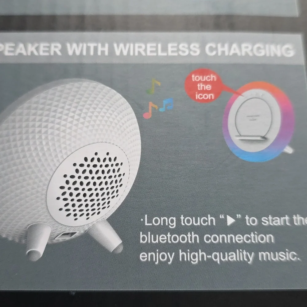 RGB Light Wireless Speaker with Charging Pad NWT